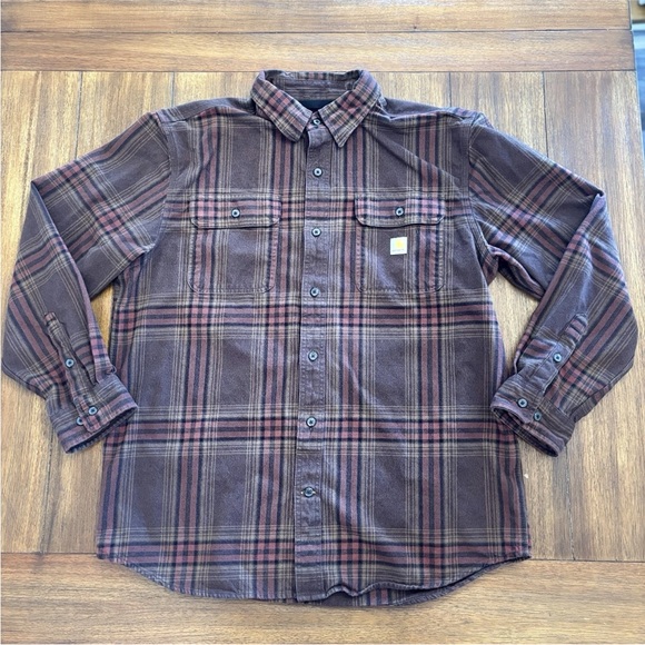 Carhartt Other - Carhartt Loose Fit Heavy Flannel Buttoned Front Shirt Men’s Large
